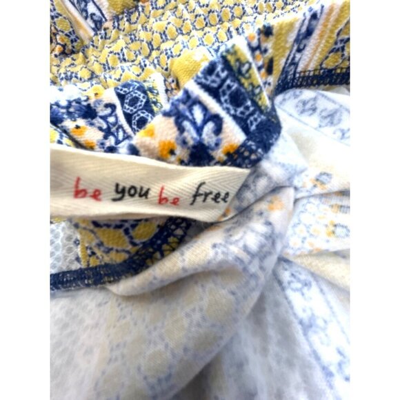 Bebop Womens Casual Mini Dress Sleeveless Multicolored Blue/Yellow Size XL - Picture 4 of 8